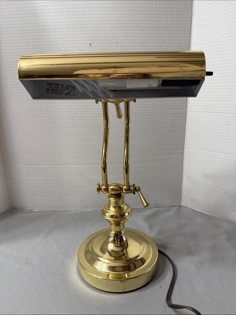 Vintage Mid Century Classic Brass Bankers Piano Desk Lamp Adjustable  UL Works